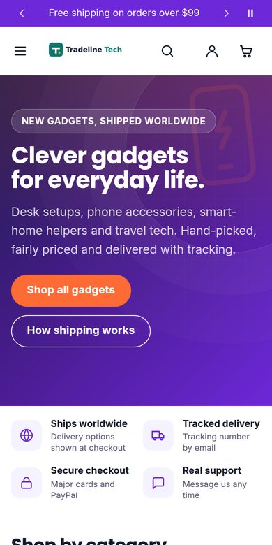 Homepage on a phone