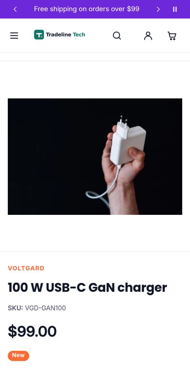 Product page on a phone
