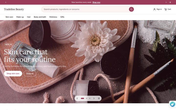Beauty & Wellness style: soft palette and a routine-led homepage
