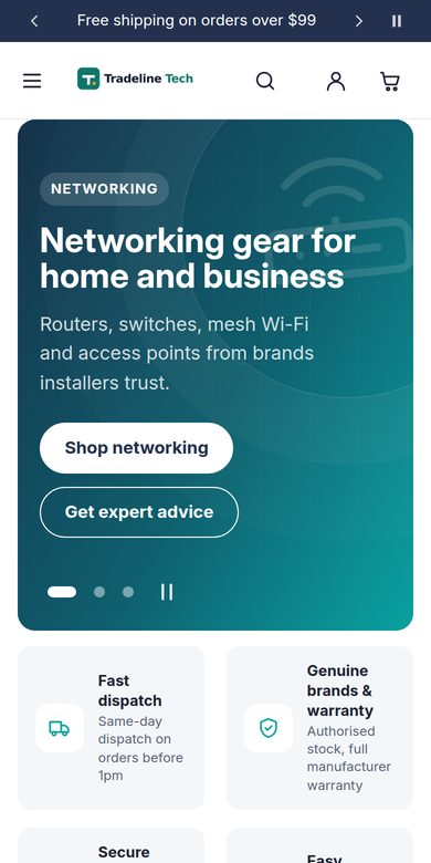 Homepage on a phone