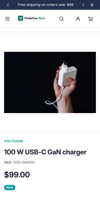 Product page on a phone